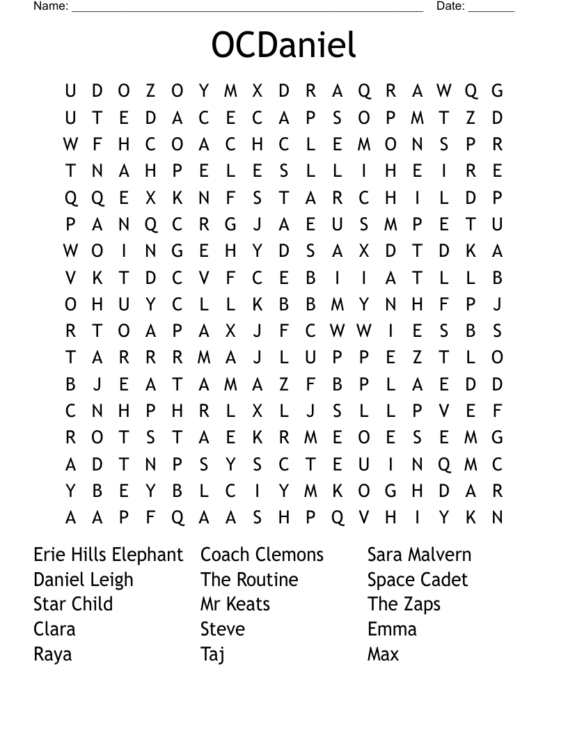 OCDaniel Word Search