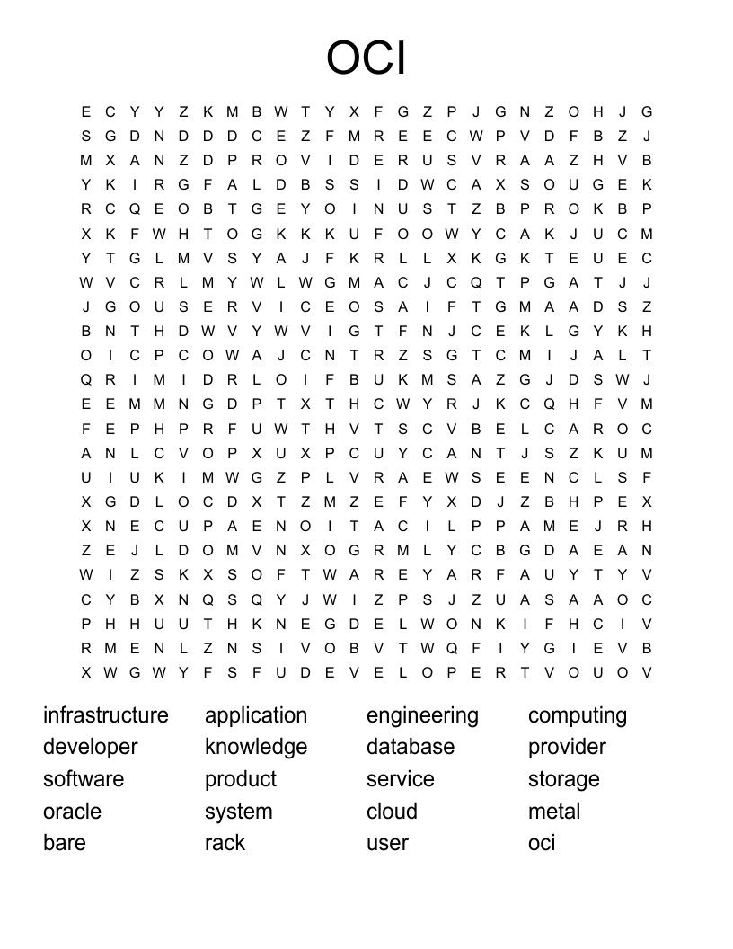 OCI Word Search