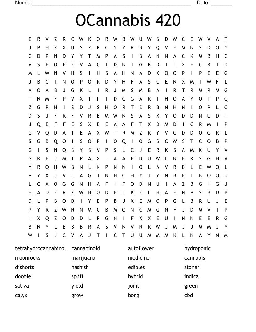 OCannabis 420  Word Search