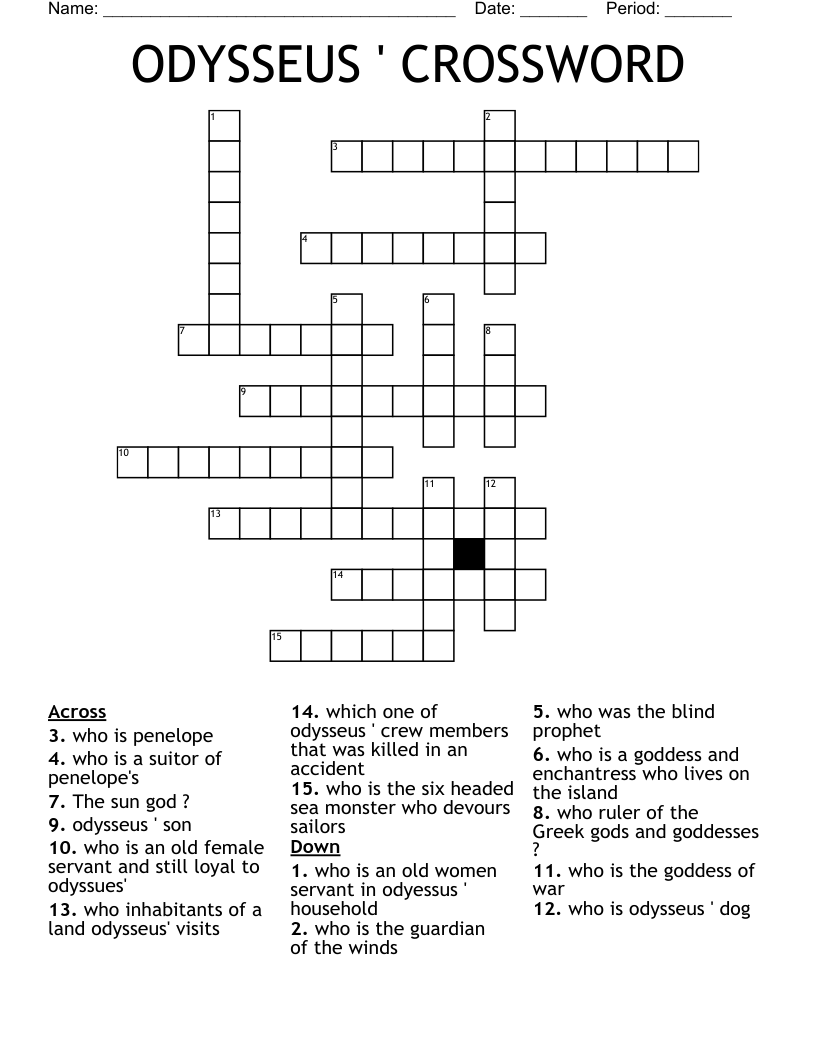 ODYSSEUS ' CROSSWORD