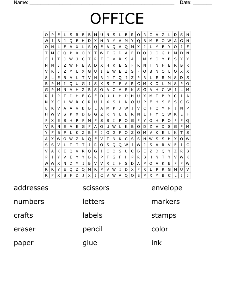 OFFICE Word Search