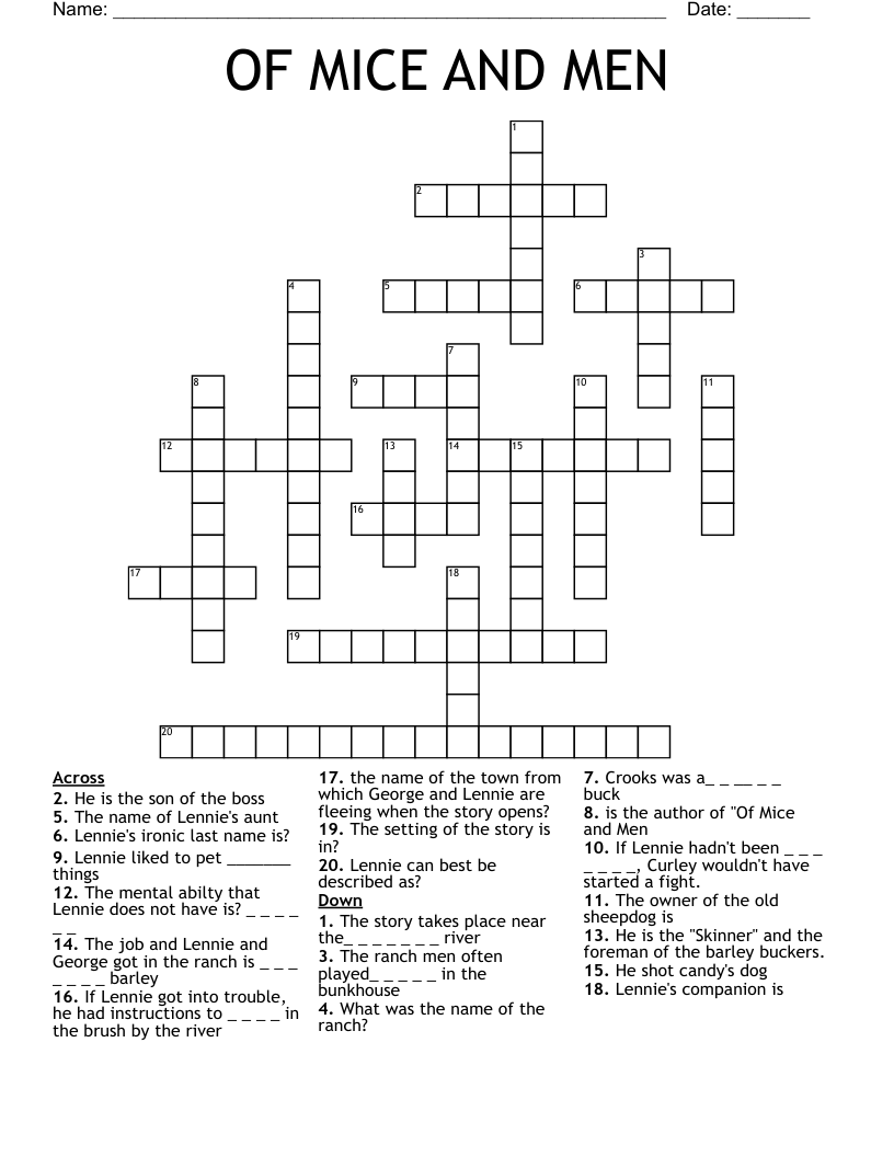OF MICE AND MEN Crossword