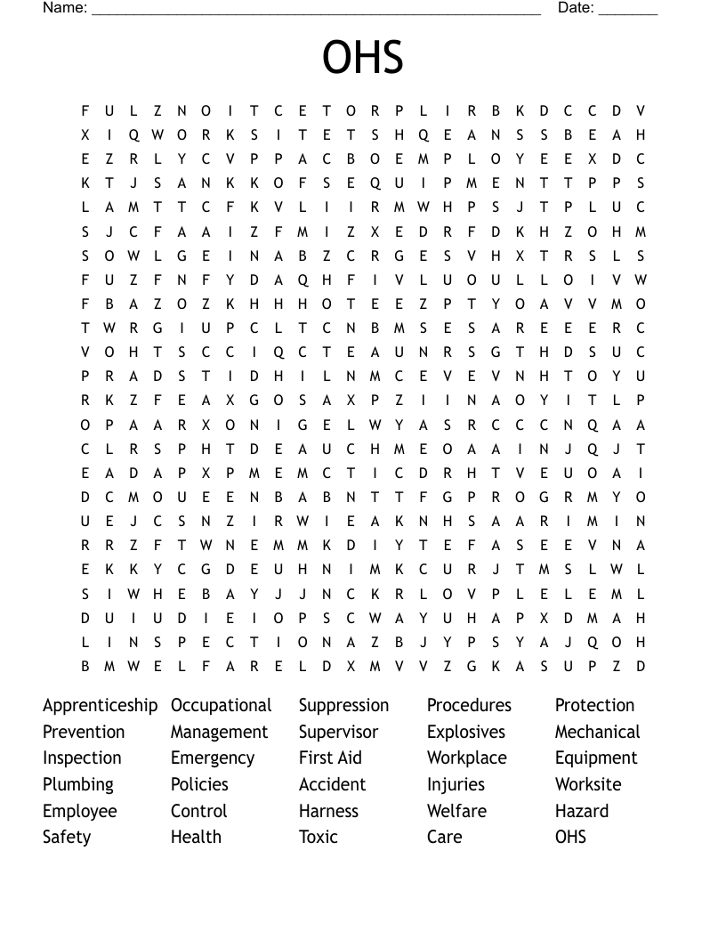 OHS Word Search