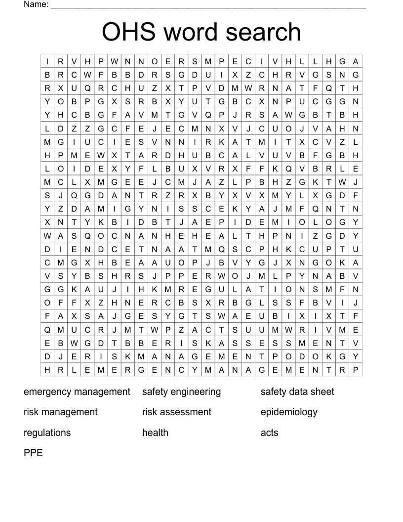 OHS word search
