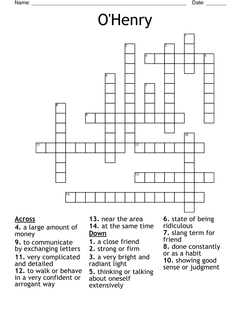 O'Henry Crossword