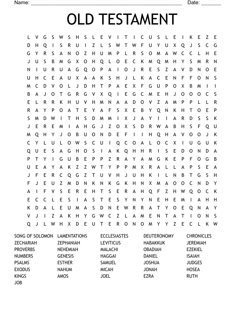 OLD TESTAMENT Word Search