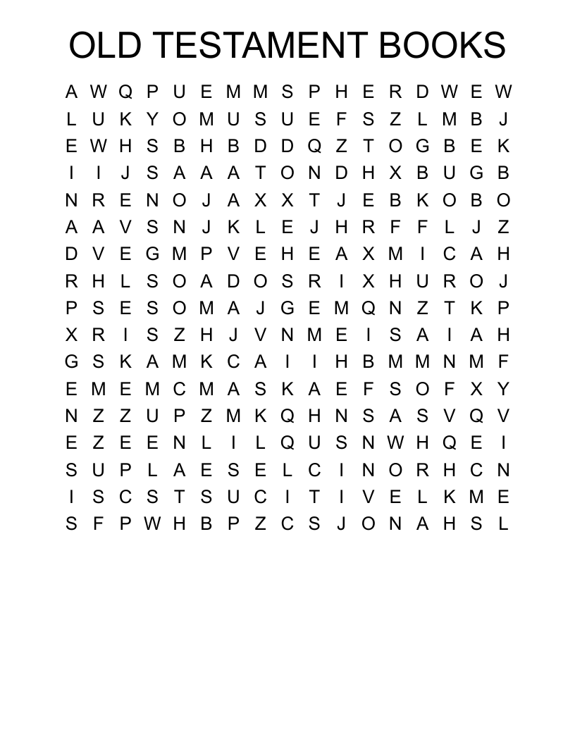 OLD TESTAMENT BOOKS Word Search
