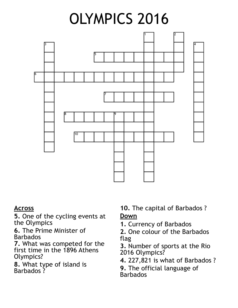 OLYMPICS 2016 Crossword
