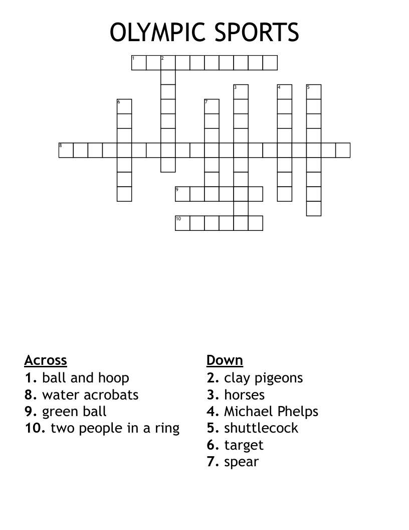 OLYMPIC SPORTS Crossword