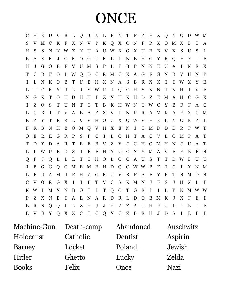 ONCE Word Search