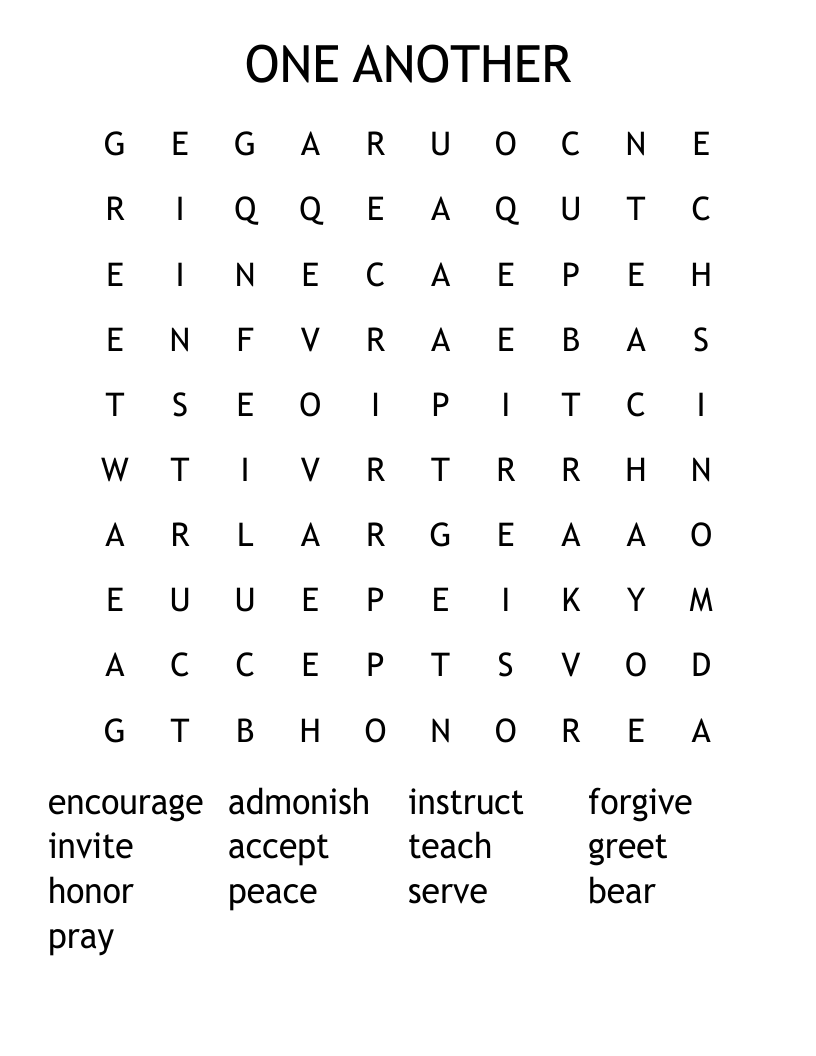 ONE ANOTHER Word Search