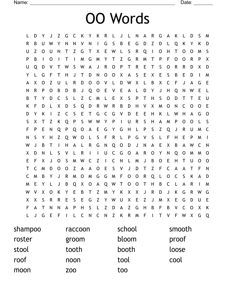 OO Words Word Search