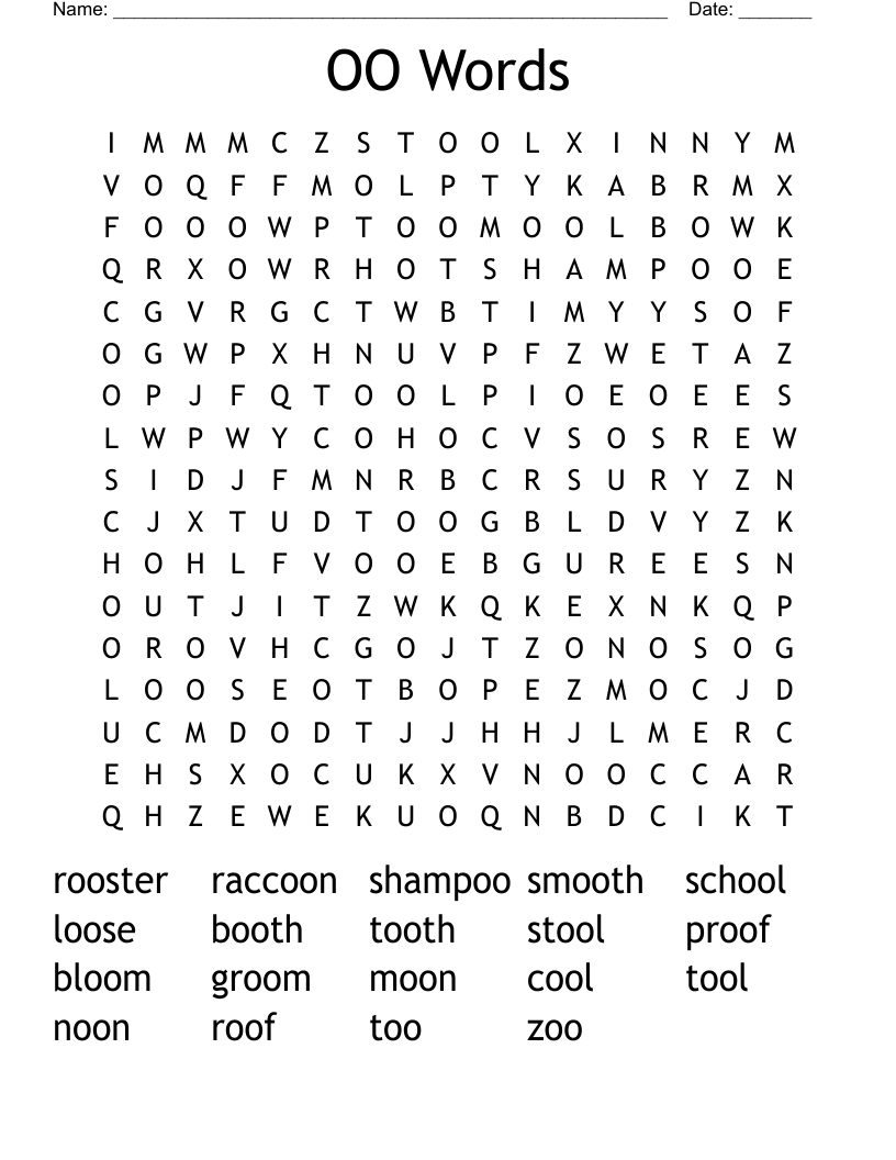 OO Words Word Search