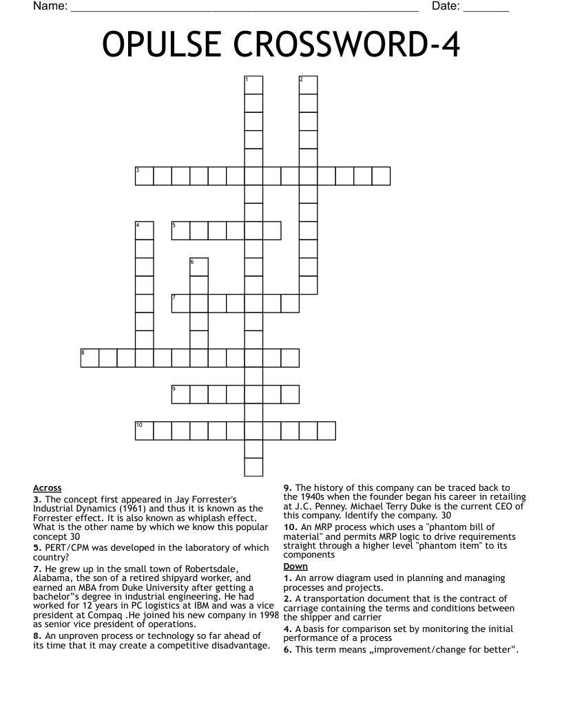 OPULSE CROSSWORD-4