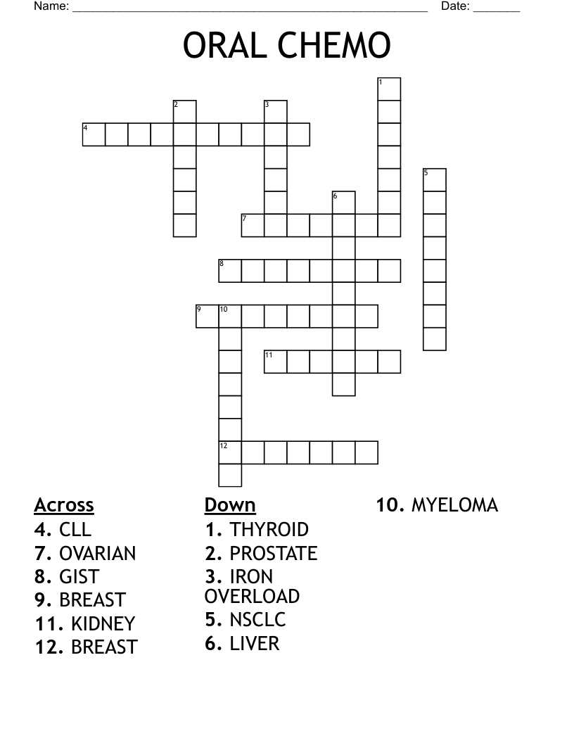 ORAL CHEMO  Crossword