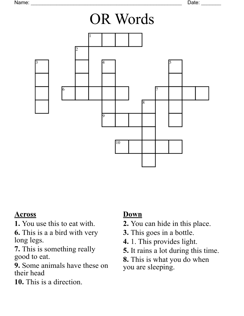 OR Words Crossword