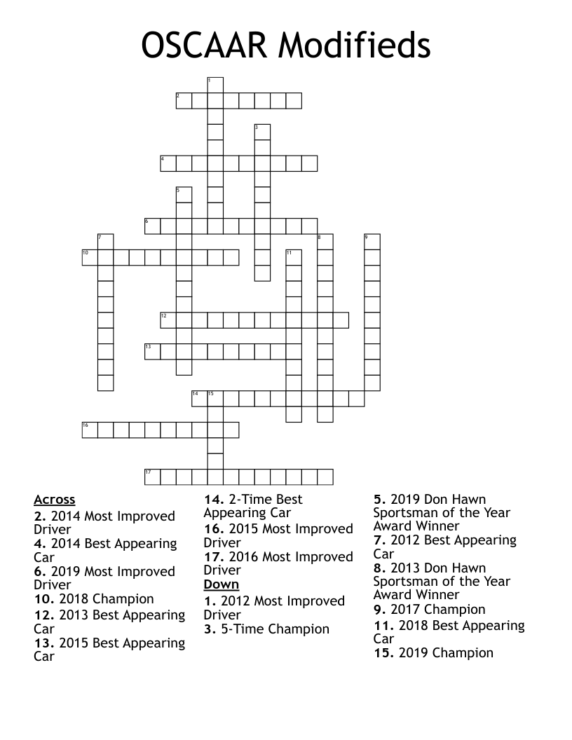 OSCAAR Modifieds Crossword