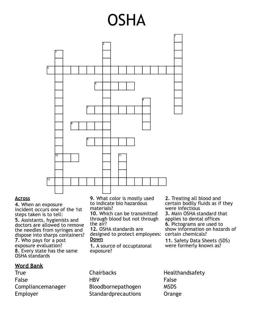 OSHA Crossword