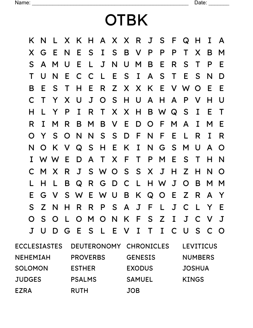OTBK Word Search