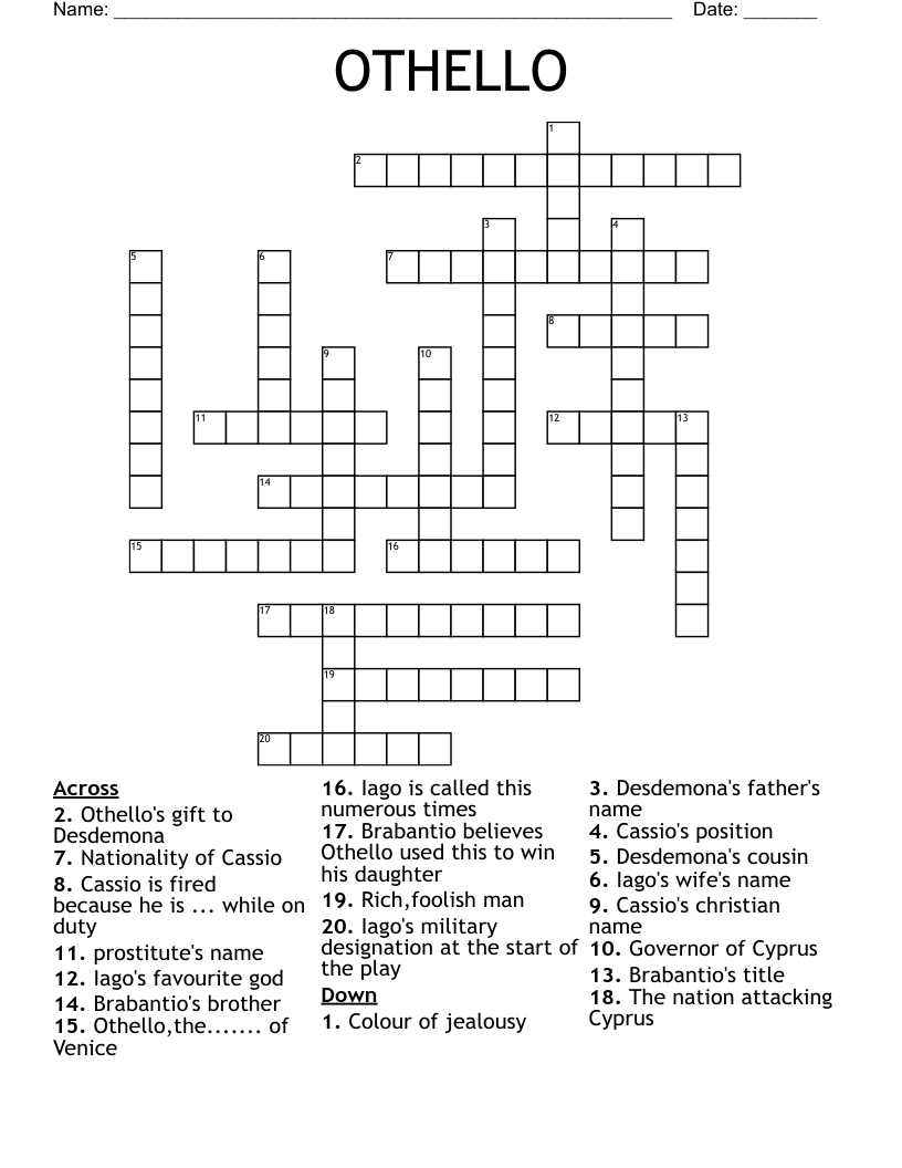 OTHELLO Crossword