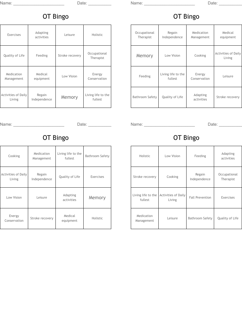 OT Bingo