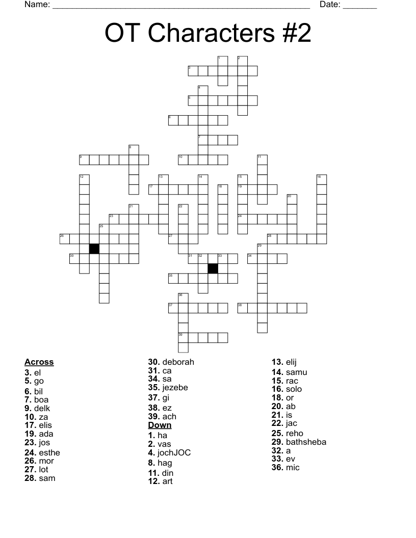 OT Characters #2 Crossword