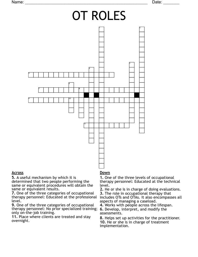 OT ROLES Crossword