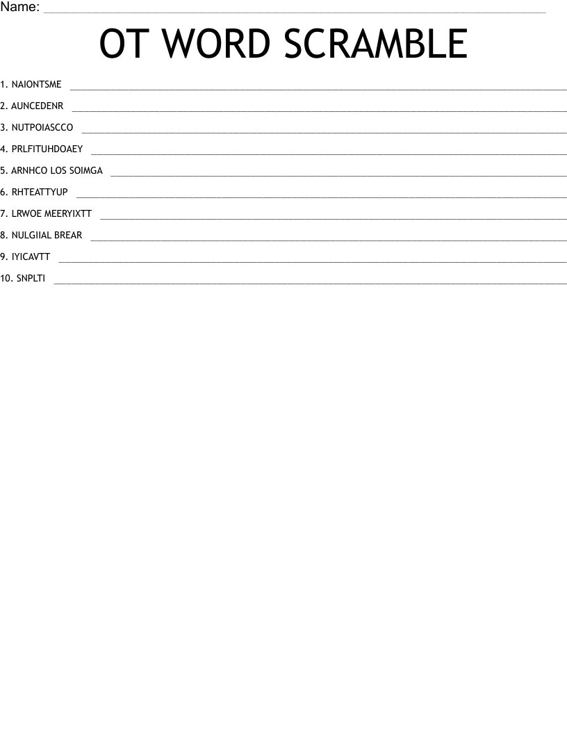 OT WORD SCRAMBLE