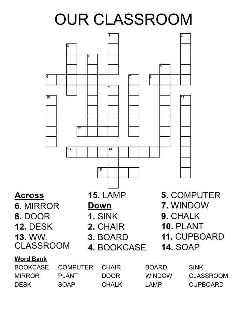 OUR CLASSROOM Crossword