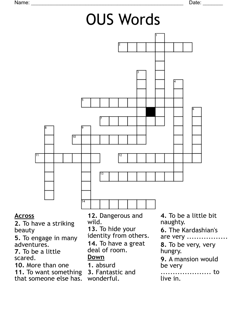 OUS  Words Crossword