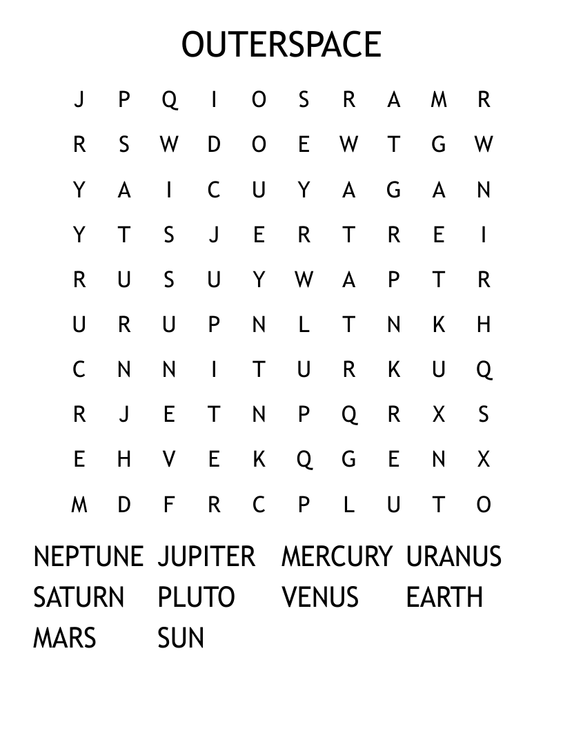 OUTERSPACE Word Search