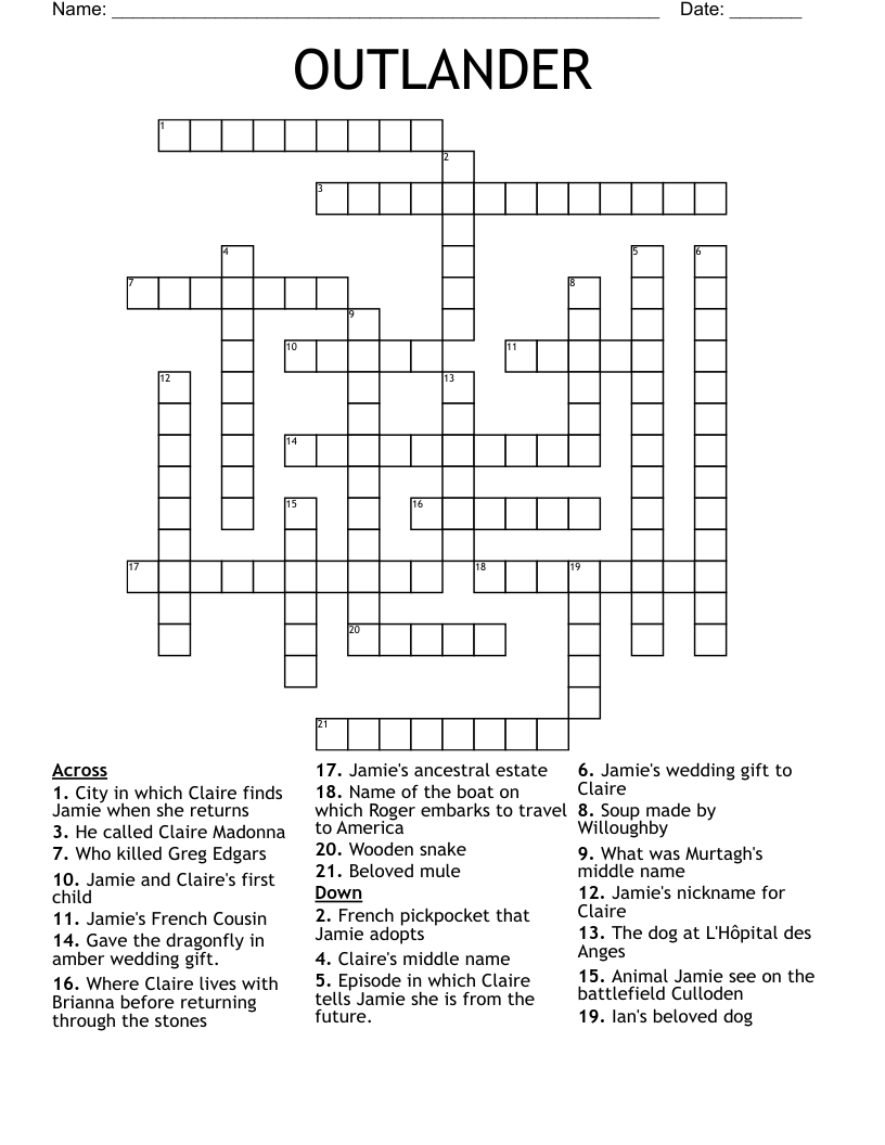 OUTLANDER   Crossword