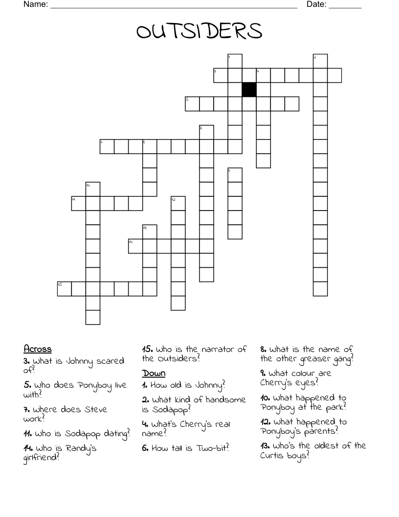 OUTSIDERS Crossword
