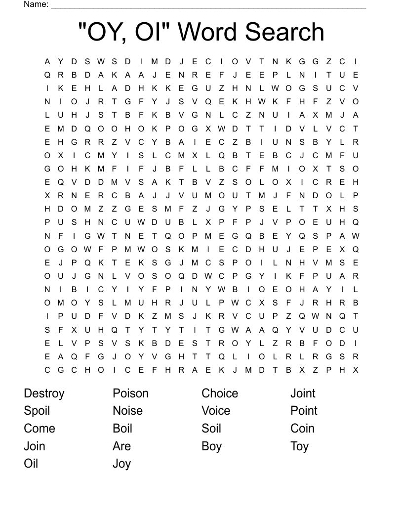 "OY, OI" Word Search