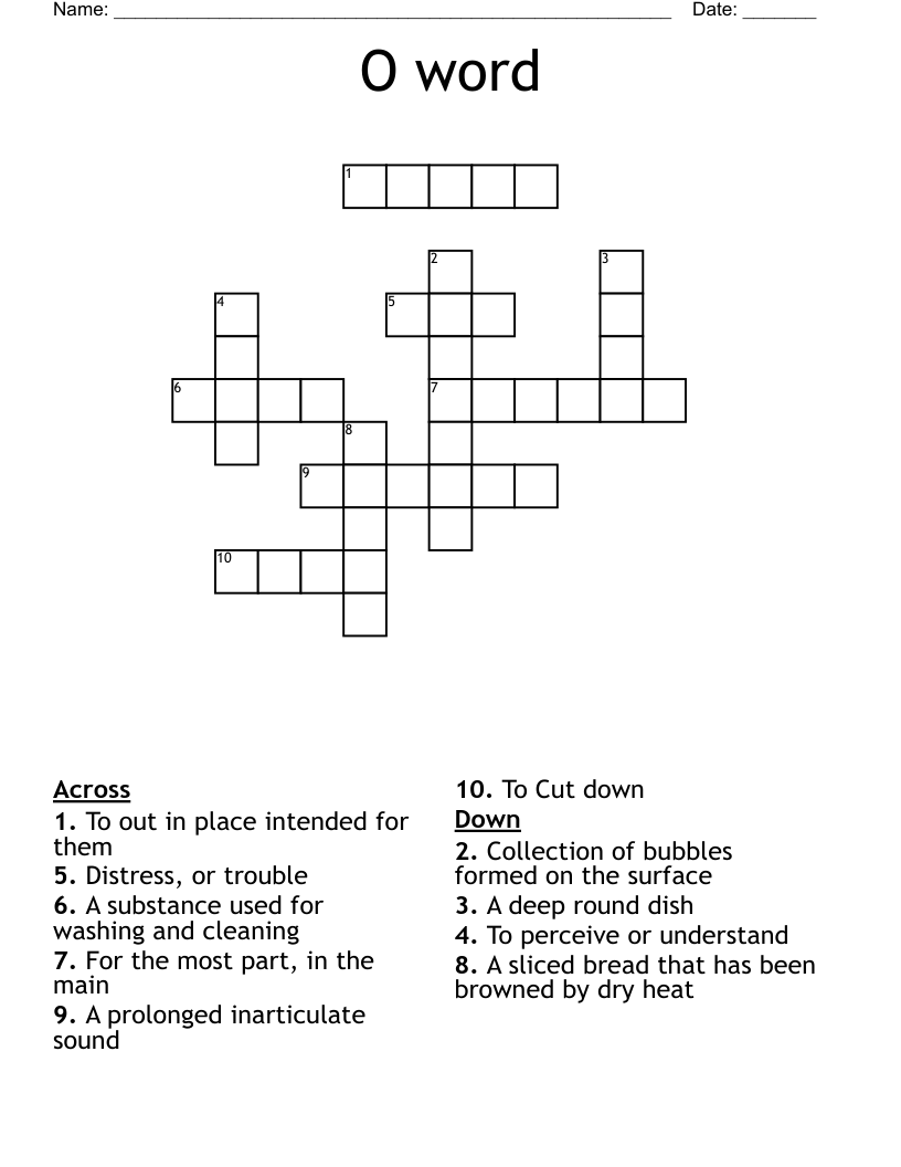 O word Crossword