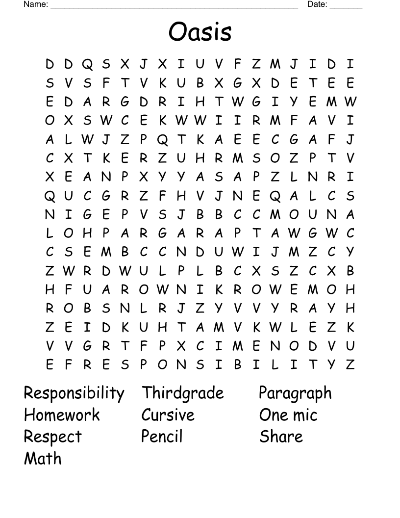 Oasis Word Search