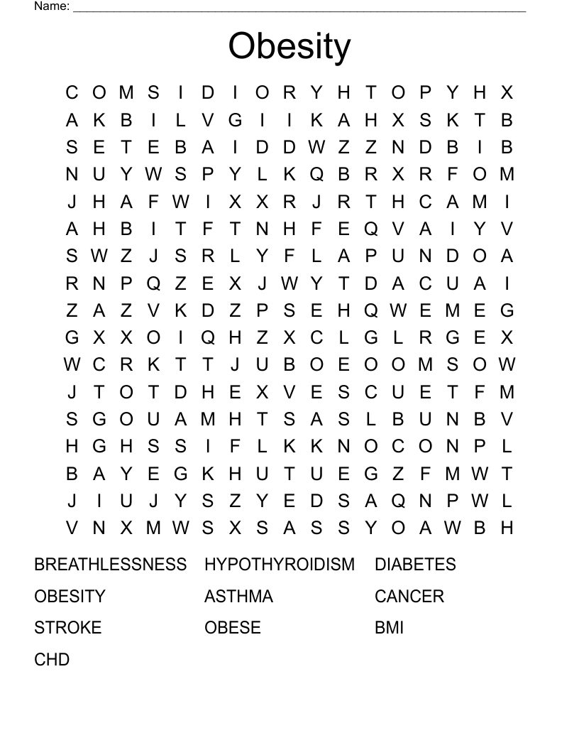 Obesity  Word Search