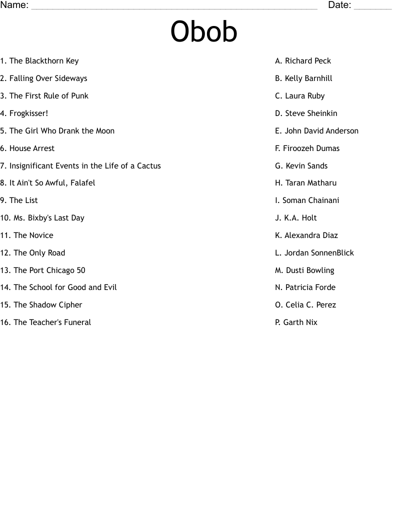 Obob Worksheet