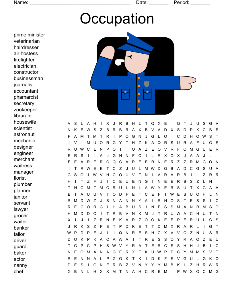 Occupation  Word Search
