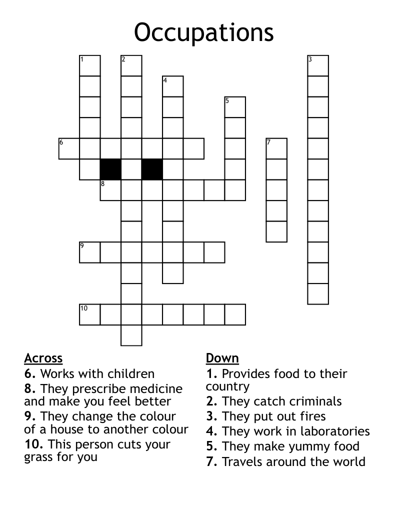 Occupations Crossword