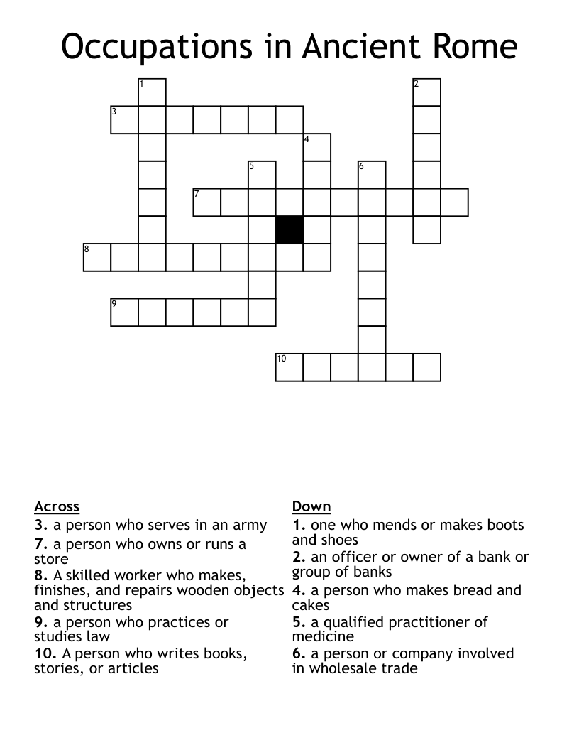 Occupations in Ancient Rome Crossword