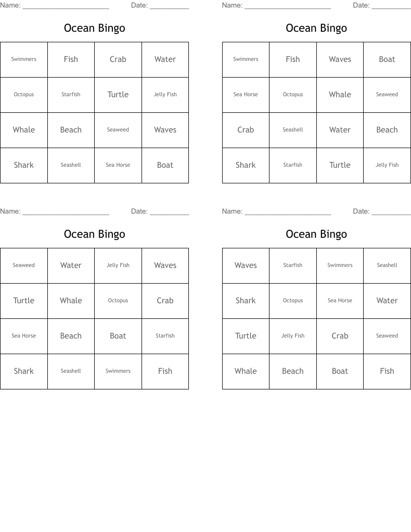Ocean Bingo