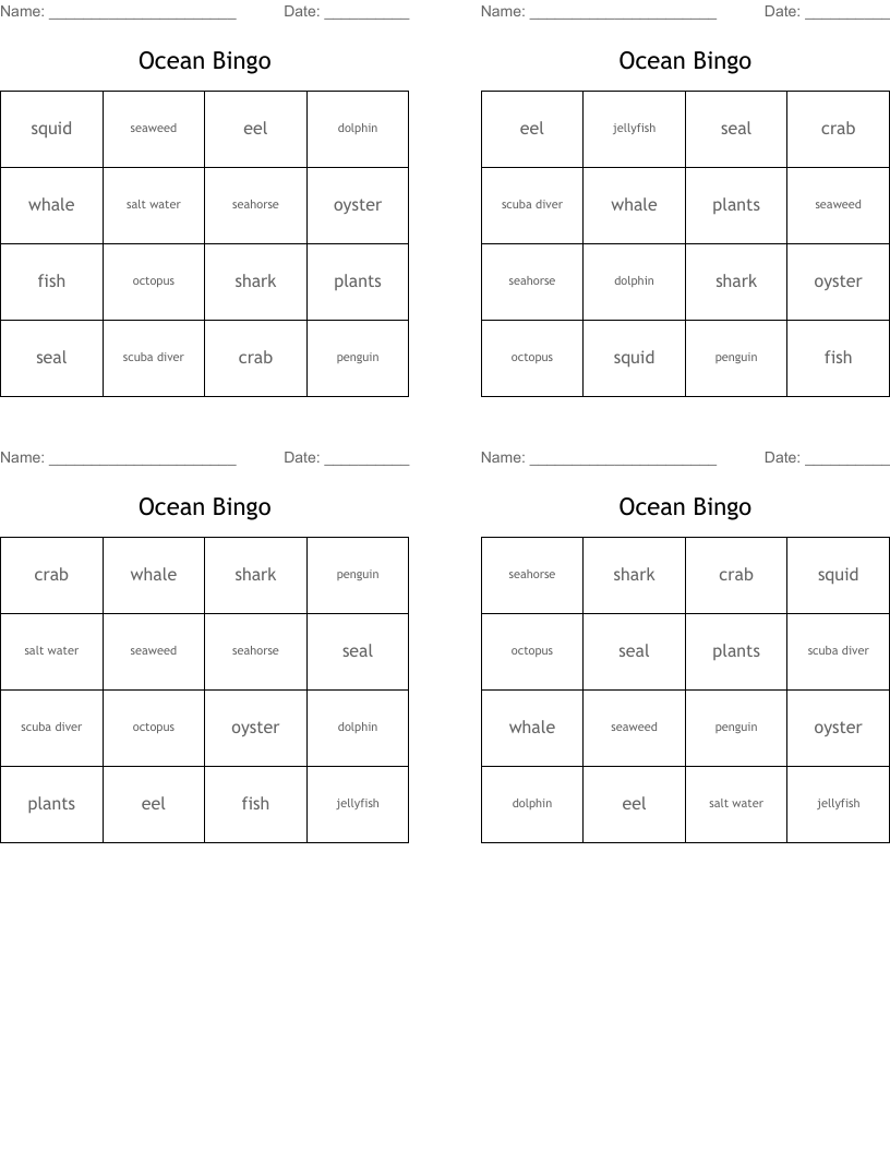 Ocean Bingo