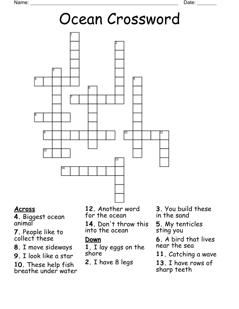 Ocean Crossword