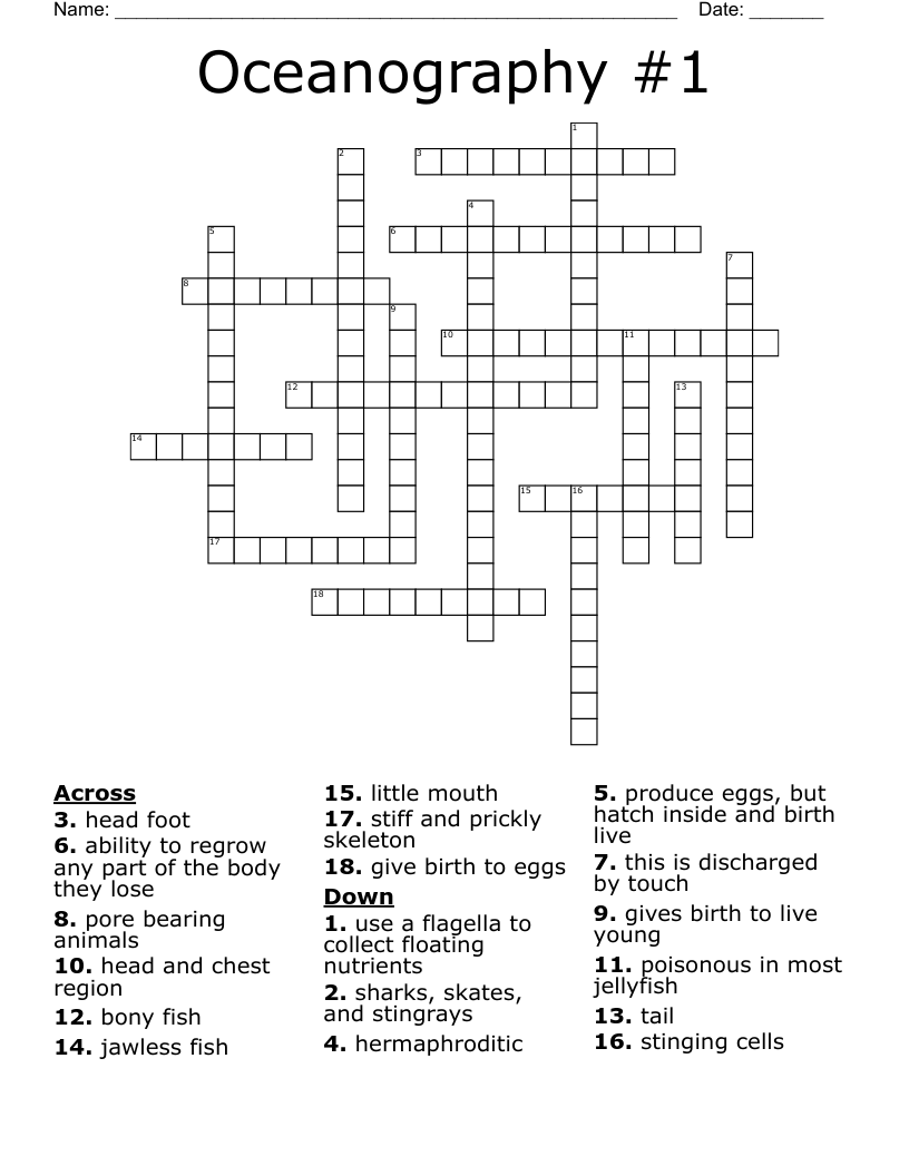 Oceanography #1 Crossword