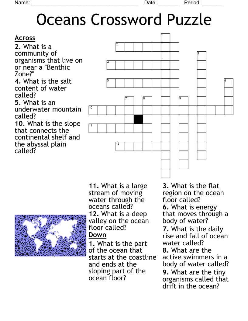 Oceans Crossword Puzzle