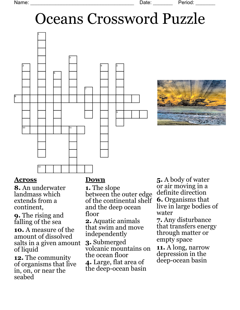 Oceans Crossword Puzzle