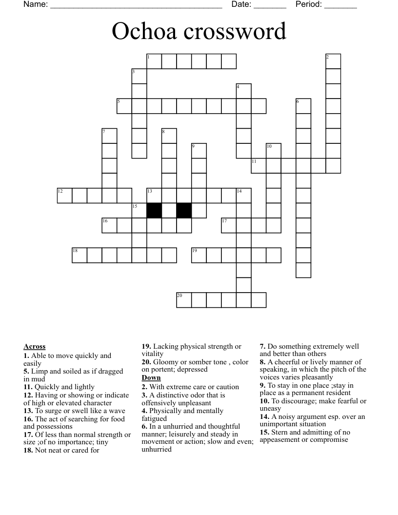 Ochoa crossword 