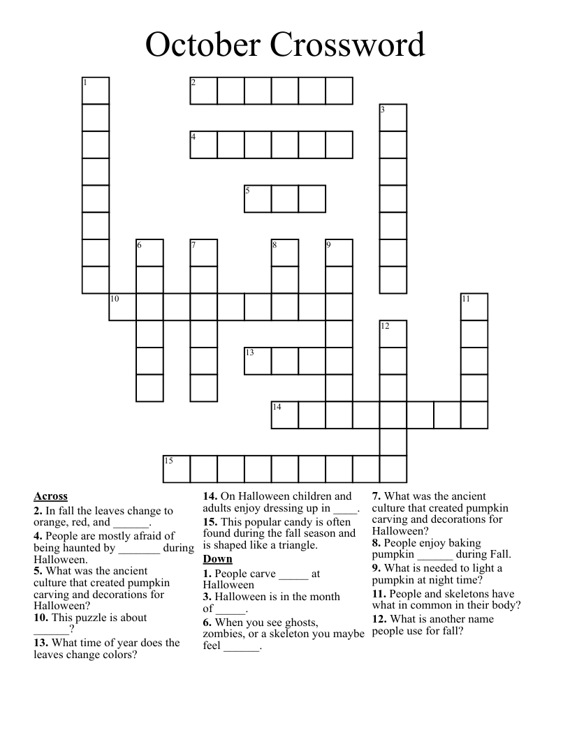 October Crossword 