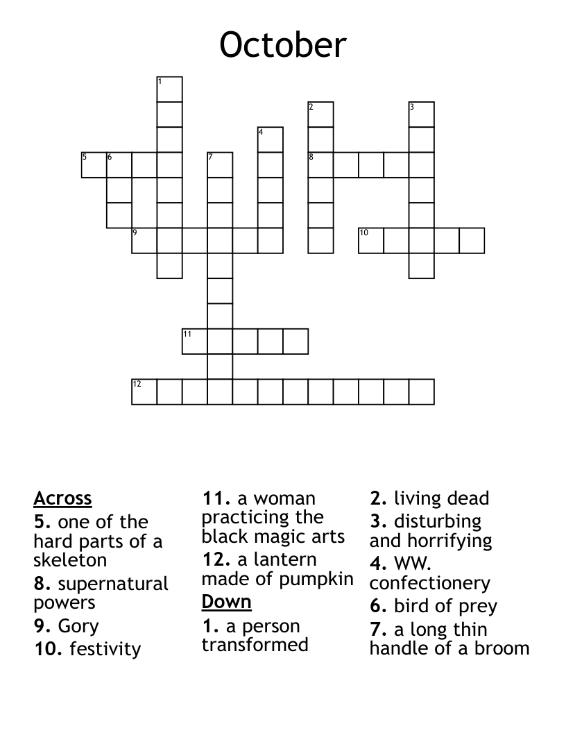 October  Crossword